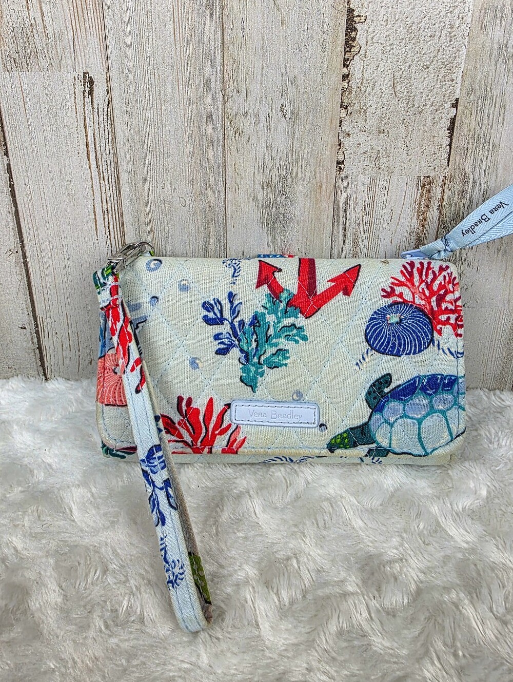 Vera Bradley RFID Wristlet Wallet Anchors Aweigh Multicolor